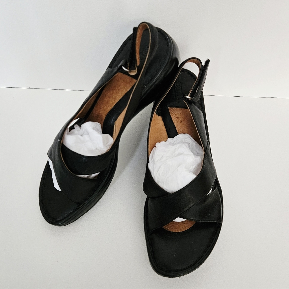 Born Leather Sandals with Comfort Wedge